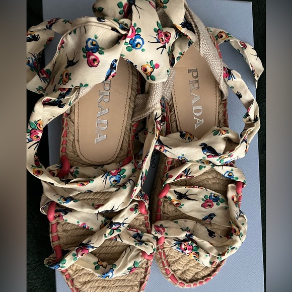 Authentic Prada Floral wrap espradilles size 6 - Picture 4 of 8